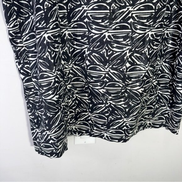 Lafayette 148 Black  White Linen Pencil Skirt Size 18 - Picture 5 of 11